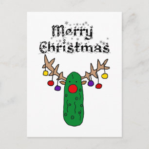 Carte Postale Drôle Pickle Reindeer Joyeux Art de Noël
