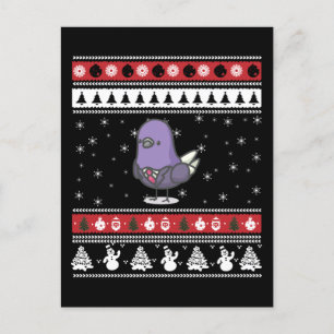Carte Postale Drôle Pigeon Noël laid