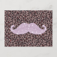 Drôle Pink Bling Moustache Et Motif Poster de anim