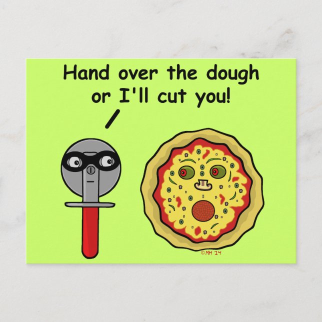 Carte Postale Drôle Pizza Cutter Dough Pun (Devant)
