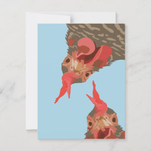 Carte Postale Drôle poulet à l'envers