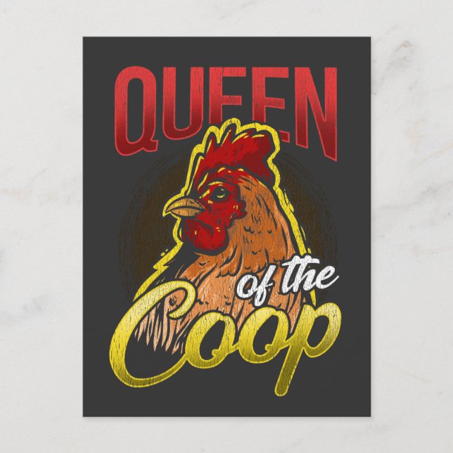 Carte Postale Drôle poulet dame animal hen élevage (Devant)