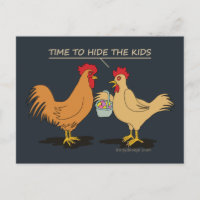 Drôle Poulet de Pâques Chasse aux Oeufs Carton Ble