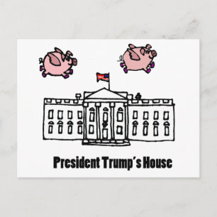 Carte Postale Drôle président Trump quand les porcs volent en ca