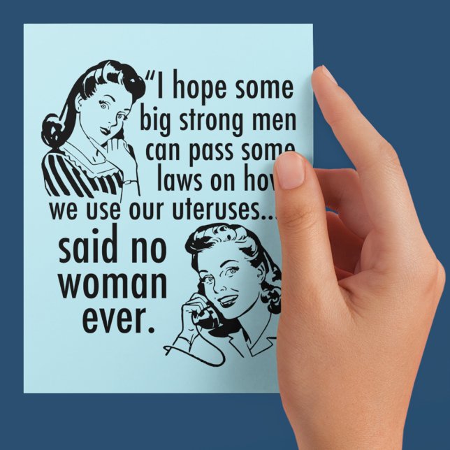 Carte Postale Drôle Pro Choice Rétro Feminist Caricature politiq (Créateur téléchargé)