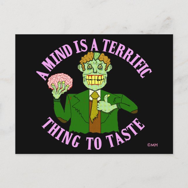 Carte Postale Drôle Professeur Zombie Proverbe (Devant)