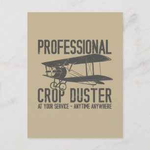 Carte Postale Drôle Professional Crop Duster Fart Joke Gift