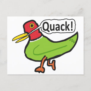 Carte Postale Drôle Quacking de canard