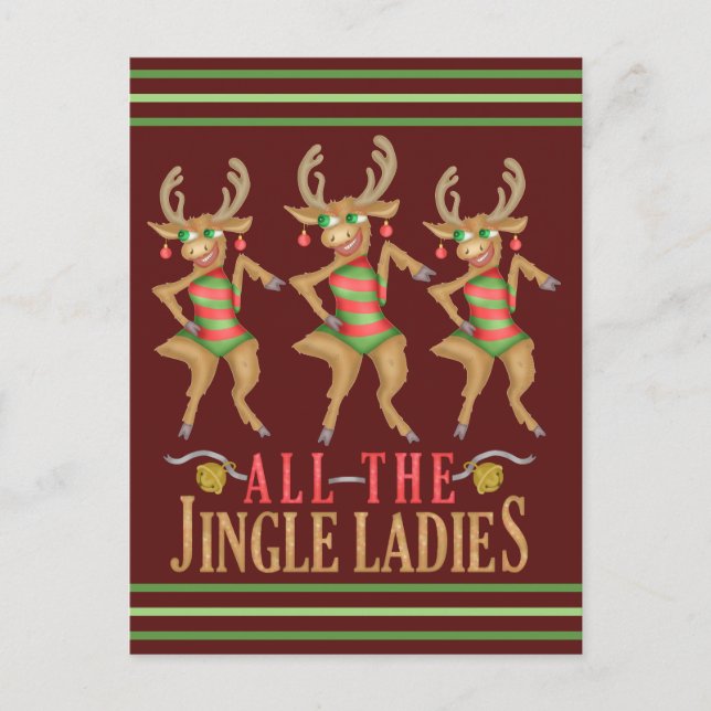 Carte Postale Drôle Rendez-vous de Noël Toutes les Dames Jingle (Devant)