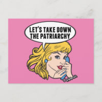 Drôle Rétro Feminist Pop Art Girl rose Politique