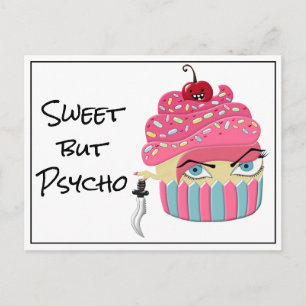 Carte Postale Drôle rose Kawaii Cupcake effrayant Halloween heur
