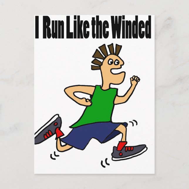 Carte Postale Drôle Runner Dude Cartoon (Devant)