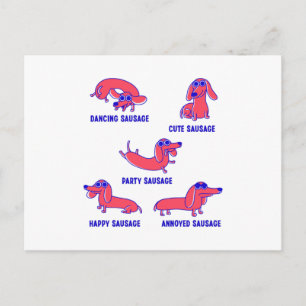 Carte Postale Drôle Saucisson Chien Moods Cadeau Animaux de comp