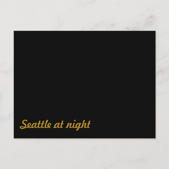 Carte Postale Drôle : Seattle à la nuit (Devant)