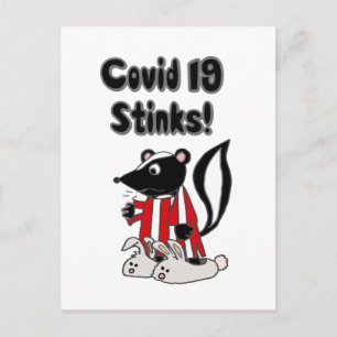 Carte Postale Drôle Sick Skunk Covid 19 Stinks