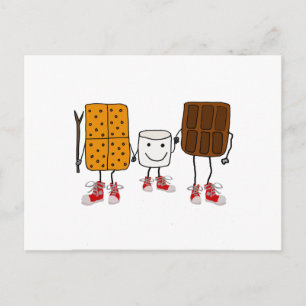 Carte Postale Drôle Smores Caractères Cartoon