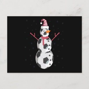 Carte Postale Drôle Soccer Snowman Noël Nouvel An Cadeau