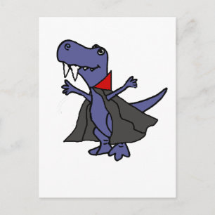 Carte Postale Drôle T-rex Dinosaur Vampire dessin