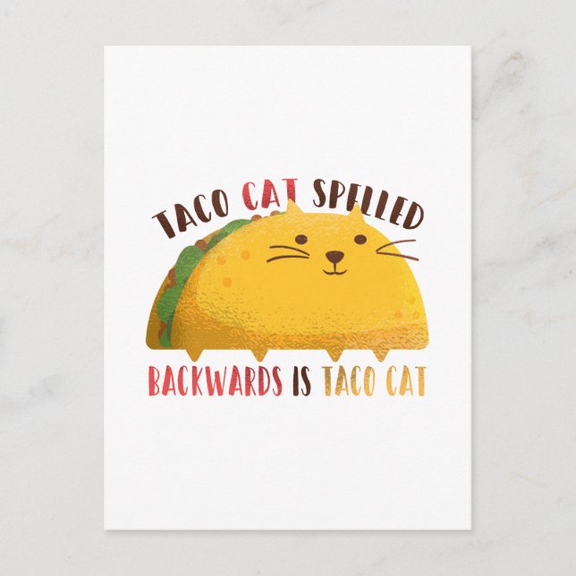 Carte Postale Drôle Taco Cat Cartoon Ado garçon fille Cadeaux me (Devant)