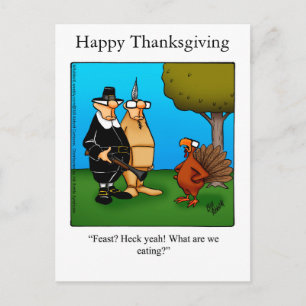 Carte postale Drôle Thanksgiving "Feast Heck Yeah"