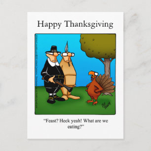 Carte postale Drôle Thanksgiving "Feast Heck Yeah"