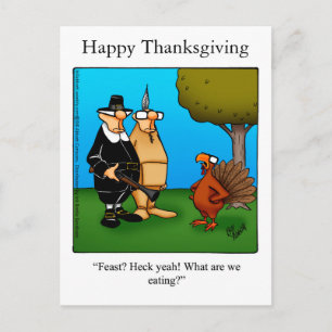 Carte postale Drôle Thanksgiving "Feast Heck Yeah"