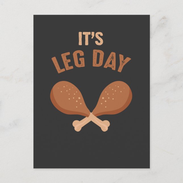 Carte Postale Drôle Thanksgiving Fitness Athlètes Leg Day (Devant)