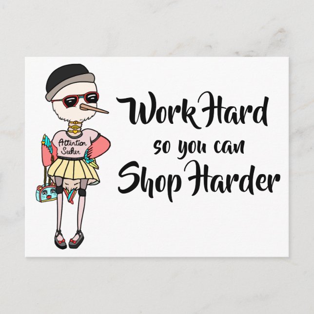 Carte Postale Drôle Travail Inspirationnel Dur Pour Que Vous Pui (Devant)