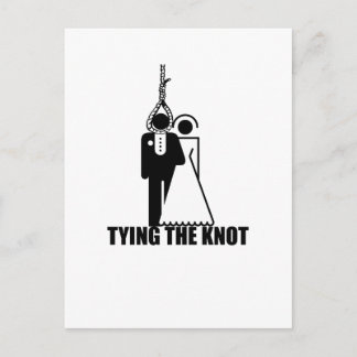 Carte Postale Drôle, "Tying the knot" design mariage