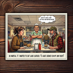 Carte Postale Drôle Vie de Serveuse Restaurant Humour 