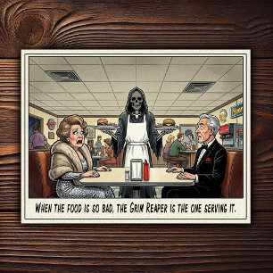 Carte Postale Drôle Vie de Serveuse Restaurant Humour 