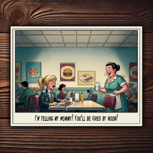 Carte Postale Drôle Vie de Serveuse Restaurant Humour 