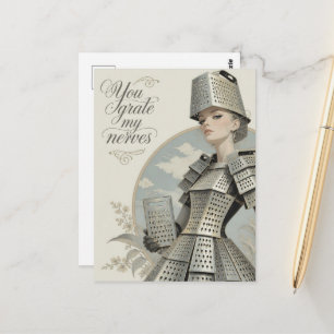 Carte Postale Drôle Vous Gratte Mes Nerfs Dame Râpe À Fromage