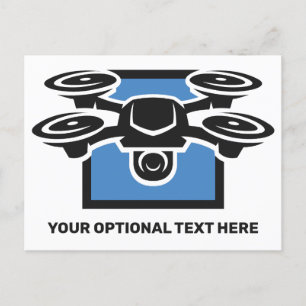 Carte Postale Drone de texte personnalisé