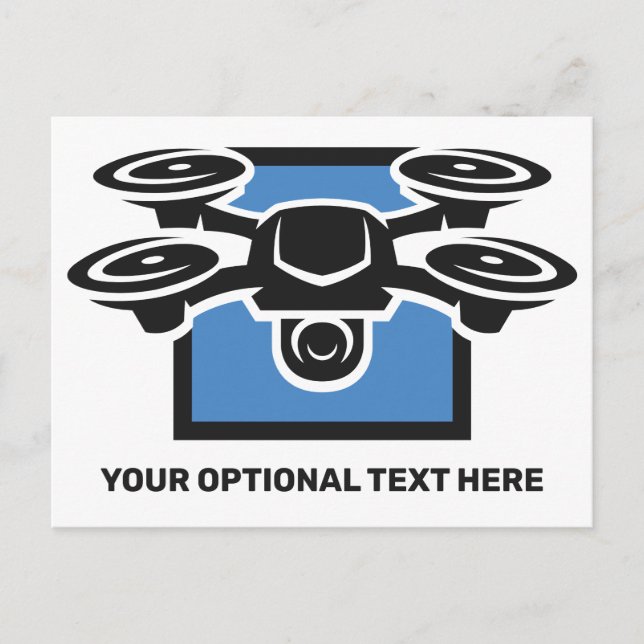 Carte Postale Drone de texte personnalisé (Devant)