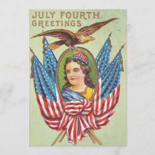 Carte postale du 4 juillet 1909, numérique vintage