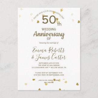 Carte postale du 50e anniversaire en or 