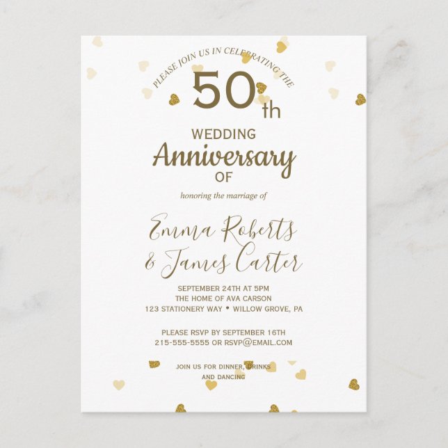 Carte postale du 50e anniversaire en or  (Devant)