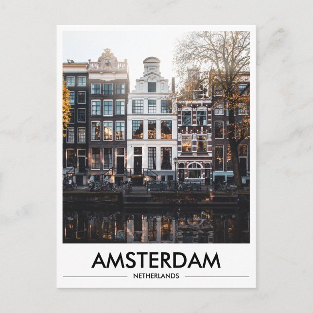 Carte postale du canal d'Amsterdam (Devant)