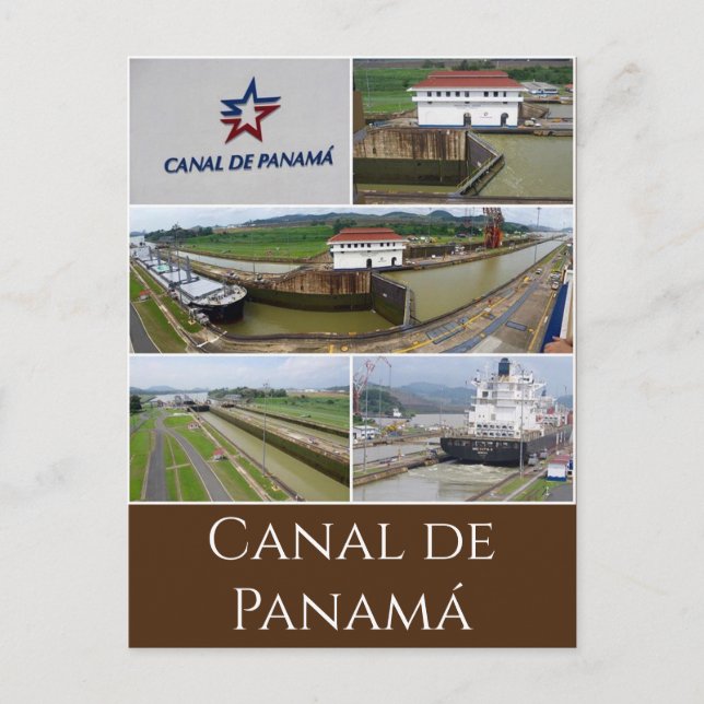 carte postale du canal de panamá (Devant)