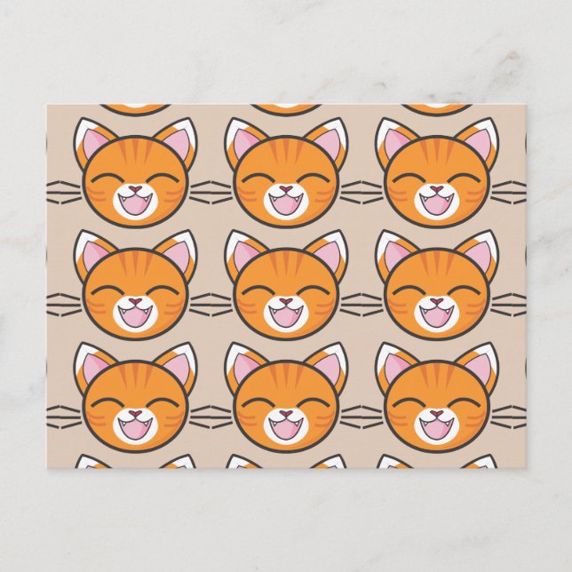 carte postale du chat heureux (Devant)