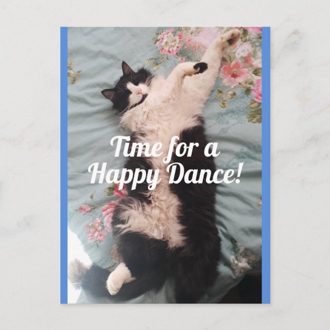 Carte postale du chat smoking faisant une danse he (Devant)