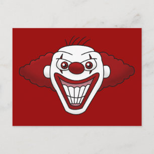 Carte postale du clown maléfique