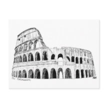 Carte postale du Colisée (B&W)