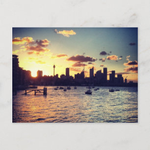 Carte postale du coucher de soleil de Sydney