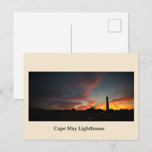 Carte postale du coucher de soleil du phare de Cap
