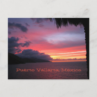 carte postale du coucher du soleil à Puerto Vallar