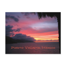 carte postale du coucher du soleil à Puerto Vallar
