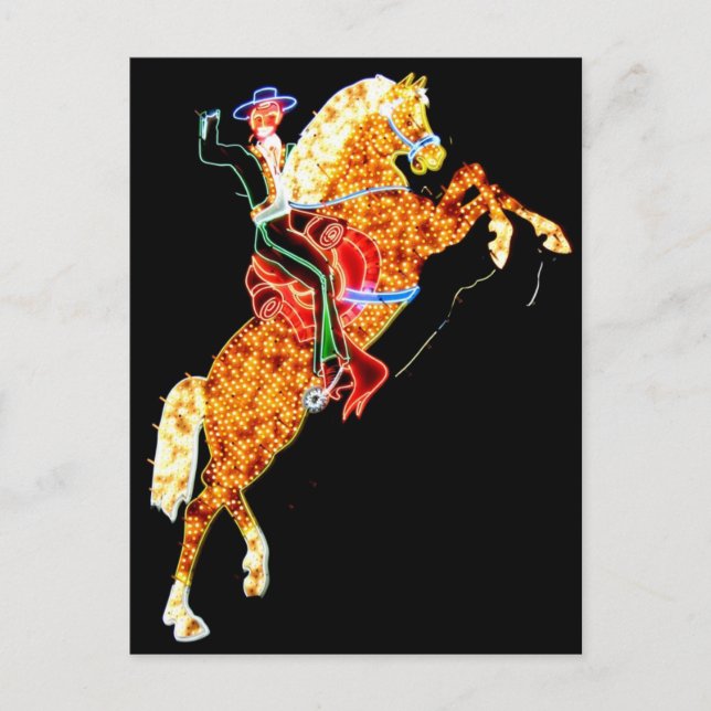 Carte postale du cow-boy néon de Las Vegas (Devant)