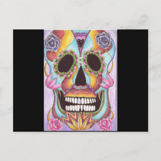 Carte postale du crâne de sucre mexicain